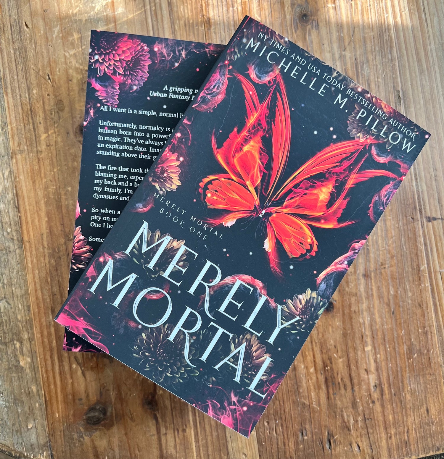 Merely Mortal author signed Paperback Urban Fantasy book cover