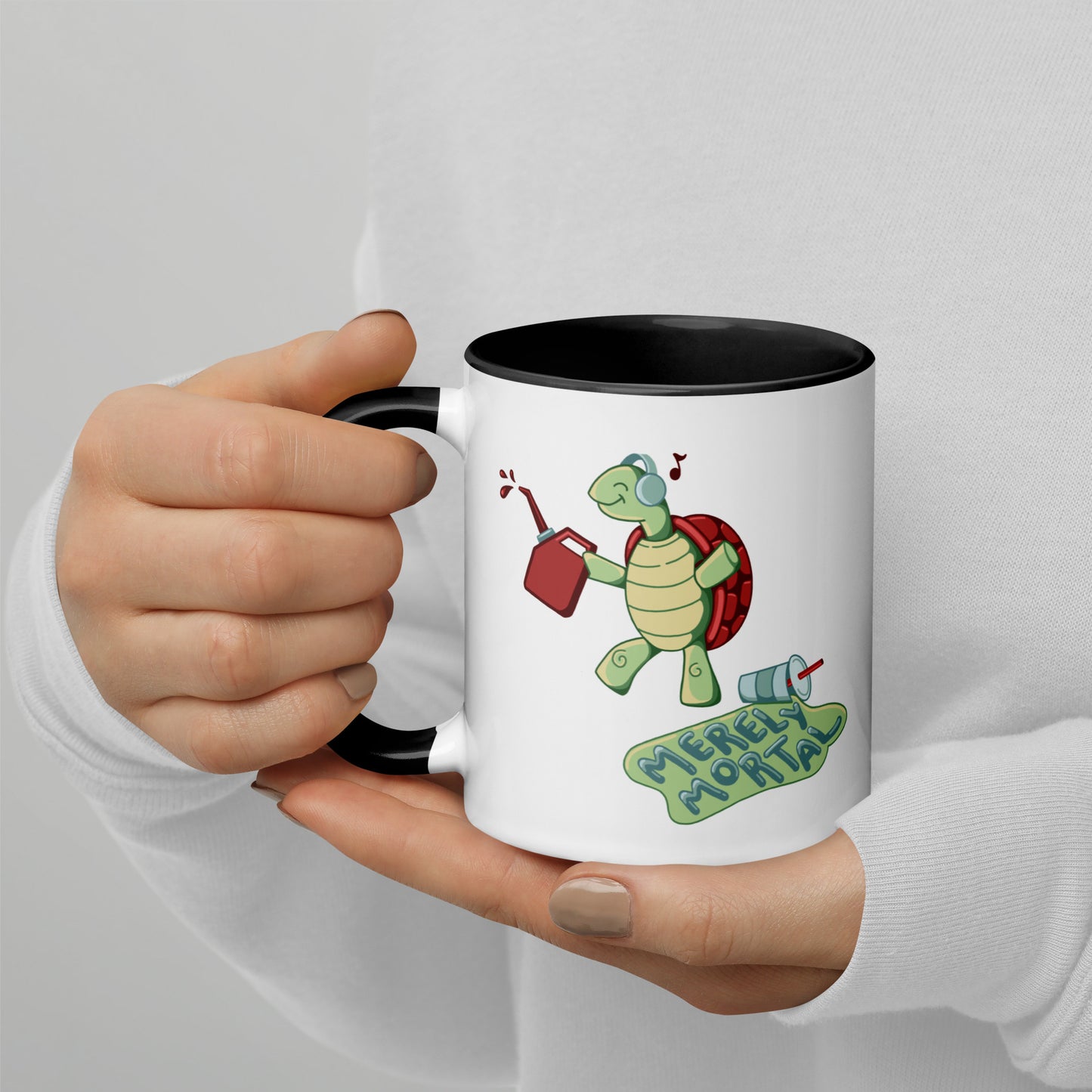 Exclusive Merely Mortal's Dancing Gas Station Turtle Coffee/Tea Mug with Color Inside