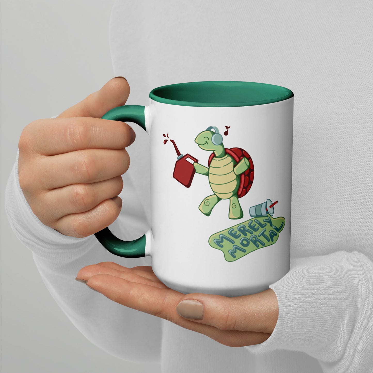 Exclusive Merely Mortal's Dancing Gas Station Turtle Coffee/Tea Mug with Color Inside