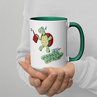 Exclusive Merely Mortal's Dancing Gas Station Turtle Coffee/Tea Mug with Color Inside