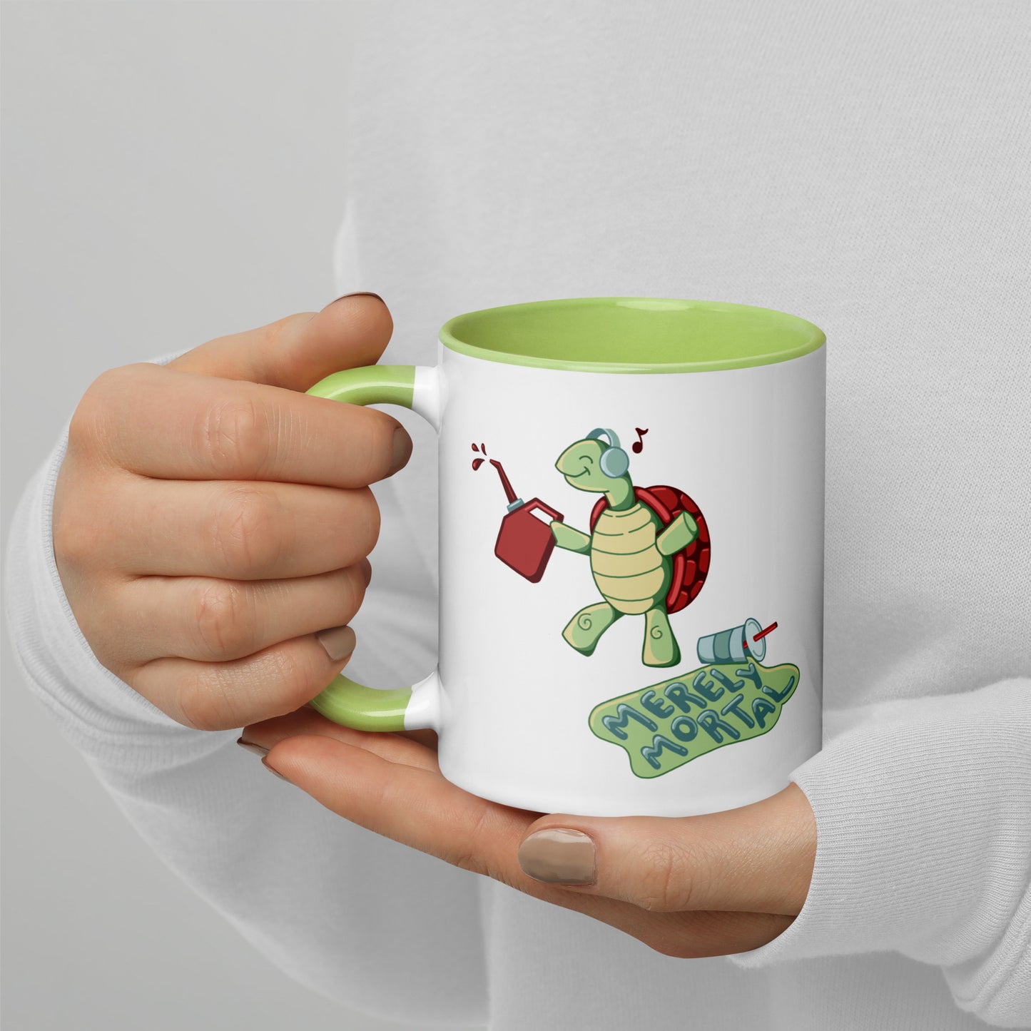 Exclusive Merely Mortal's Dancing Gas Station Turtle Coffee/Tea Mug with Color Inside