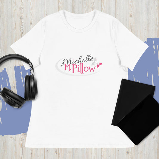 T-shirt décontracté pour femme avec logo papillon et auteur Michelle M. Pillow