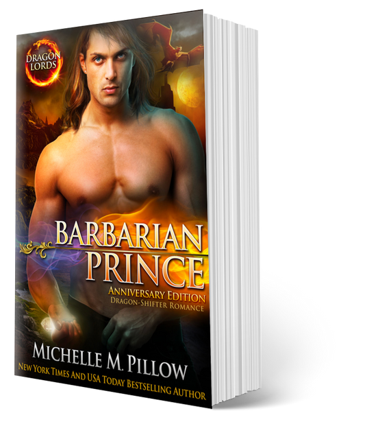 Barbarian Prince dragon shifter romance signed paperback cover